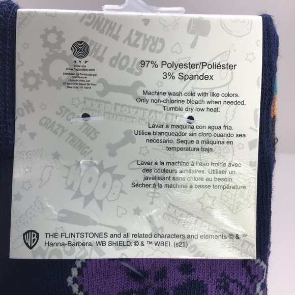 (2) Pairs The Flintstones Mens Novelty Crew Socks - Picture 5 of 7